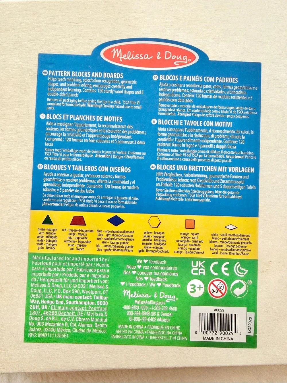 Melissa & Doug Pattern Blocks and Board Puzzle Toy